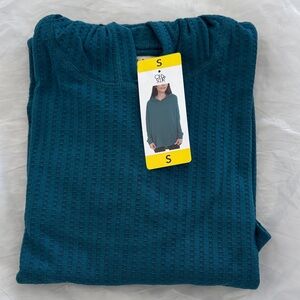 Chaser Long Sleeve Hooded Top, Teal, Small, NWT